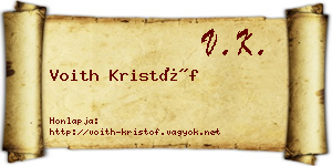 Voith Kristóf névjegykártya